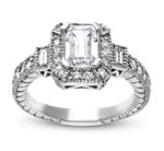 Diamond Engagement Ring with Emerald-Cut Center - Robbins Brothers
